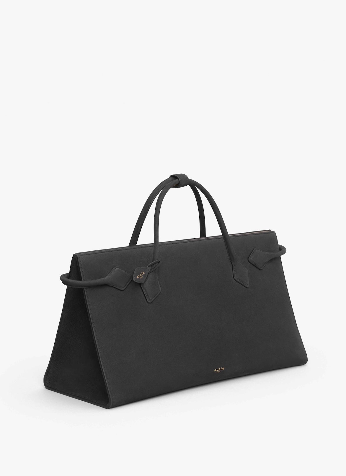 LE TECKEL TOTE BAG IN NUBUCK ALAÏA ANTHRACITE LE TECKEL TOTE BAG IN NUBUCK